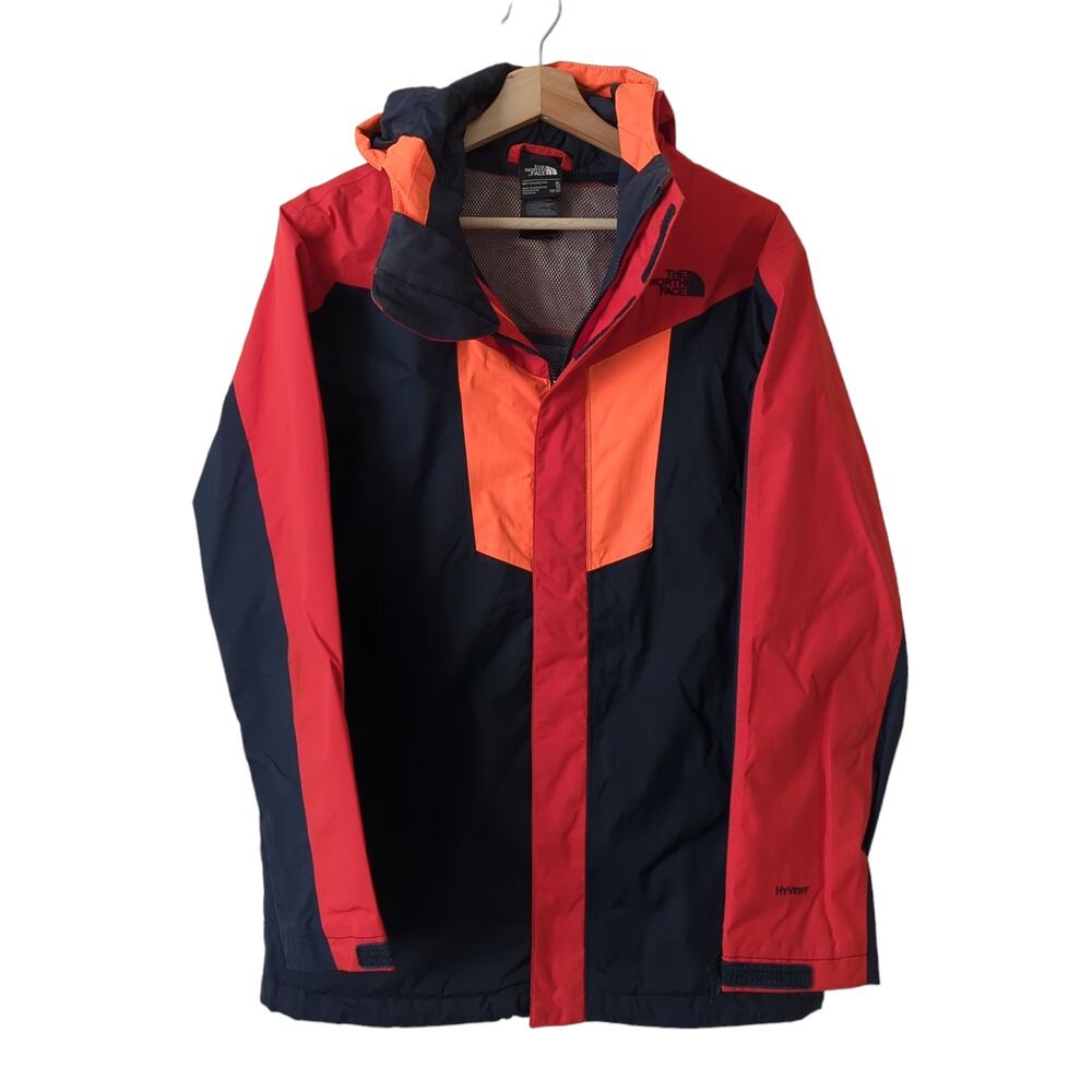 The North Face Boys Shell Hooded Waterproof‎ Jacket Red Blue XL 18 20